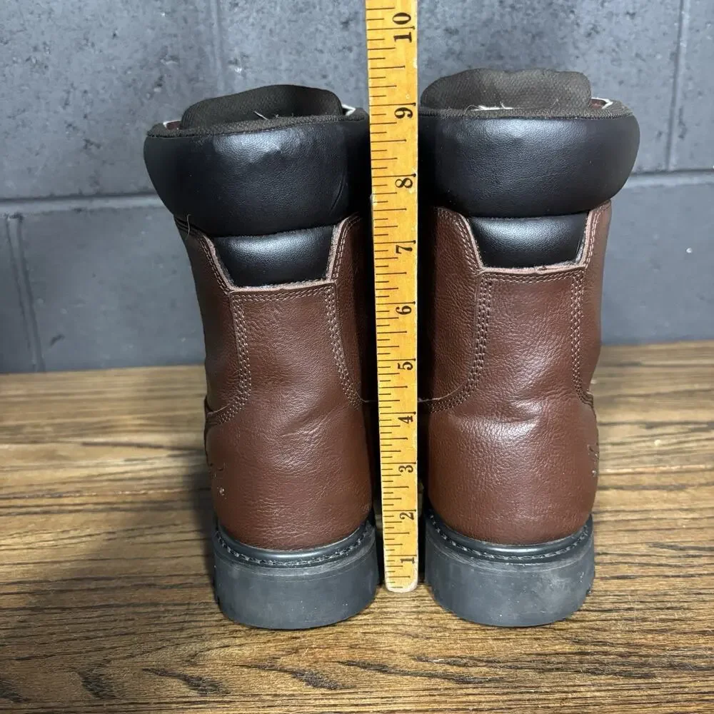 Texas Steer Nolan Men’s 9 Brown Leather Work Hiking Boots Lug Sole
